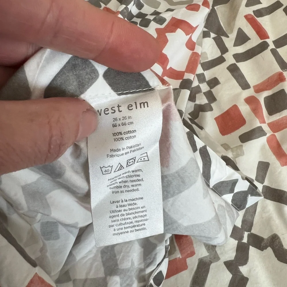 West Elm duvet cover/shams/dust ruffle